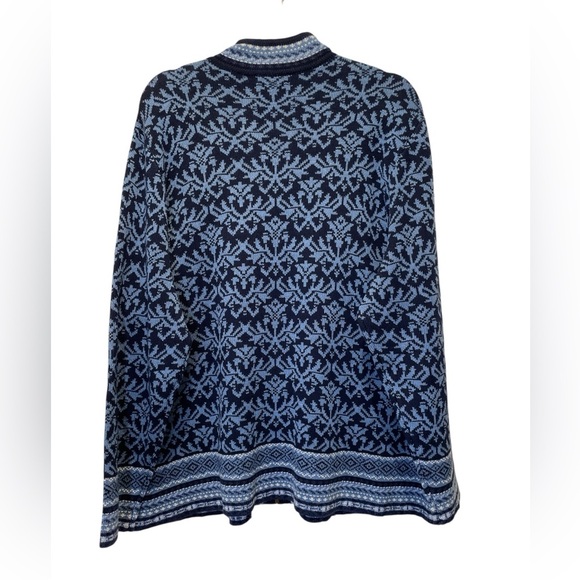 APPLESEED’S Navy and Light Blue Patterned Women's Cardigan Zip Up size 2X - Picture 4 of 4